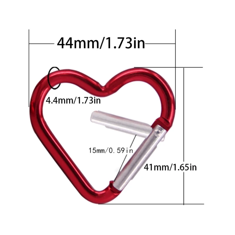 Heart Shaped Carabiner Clip Aluminum Alloy Keychain Clip Spring Hook Camping Backpack Clips Heavy Duty climbing carabiner