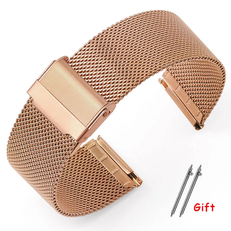 Sleek Milanese Mesh Stainless Steel Quick Release Bracelet Strap