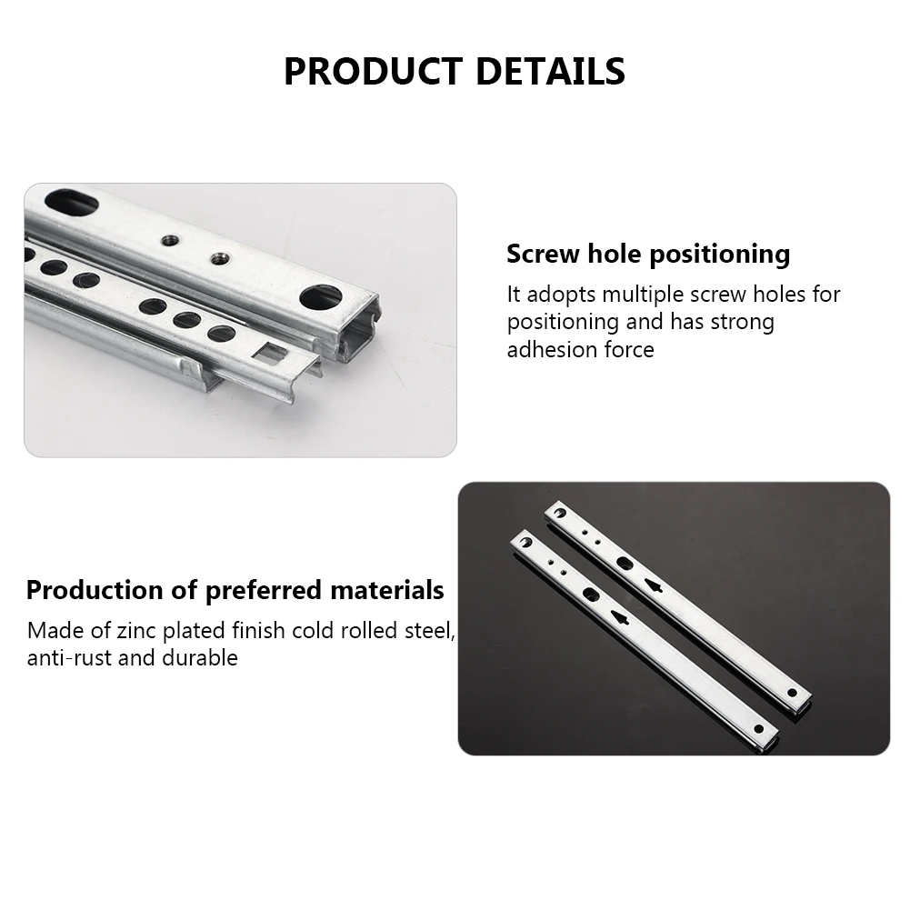 Drawer Slides 1Pair Drawer Slide Ball Guide Micro Two Sections 17mm Wide Steel Fold Drawer Steel Ball Slide Rail Furniture Hardware Fittings