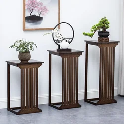 Solid Wood Indoor Plant Stand Living Room Ground Landing Shelf For Flowers Sofa Side Living Decor