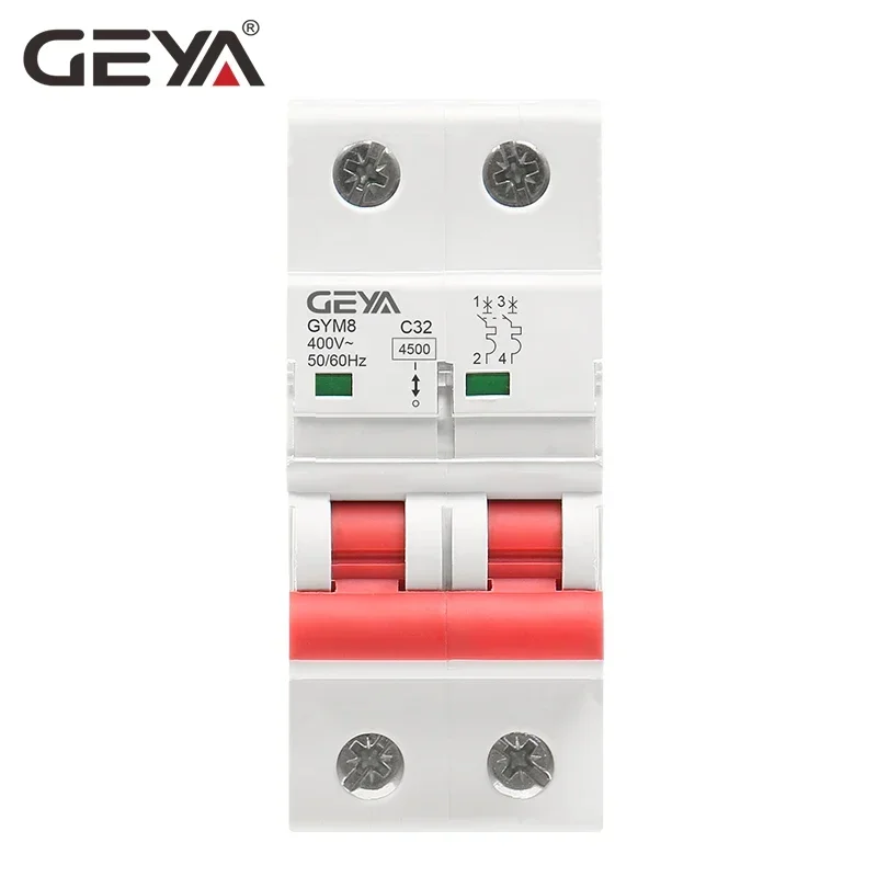 Big Sale GEYA GYM8 Double Pole Din Rail MCB 4.5KA Miniature Circuit Breakers 63A AC Type CE CB SEMKO Approved