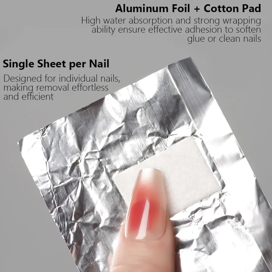 Aluminium Foil Nail Art Soak Off Polish Nail Removal Wraps Towel Gel Remover Manicure Tool 100Pcs