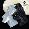 Elastic Waist Men's Jeans High Street American Style Straight Leg Loose Fit Retro Cross-Border Popular Jeans by None( AE Stock)