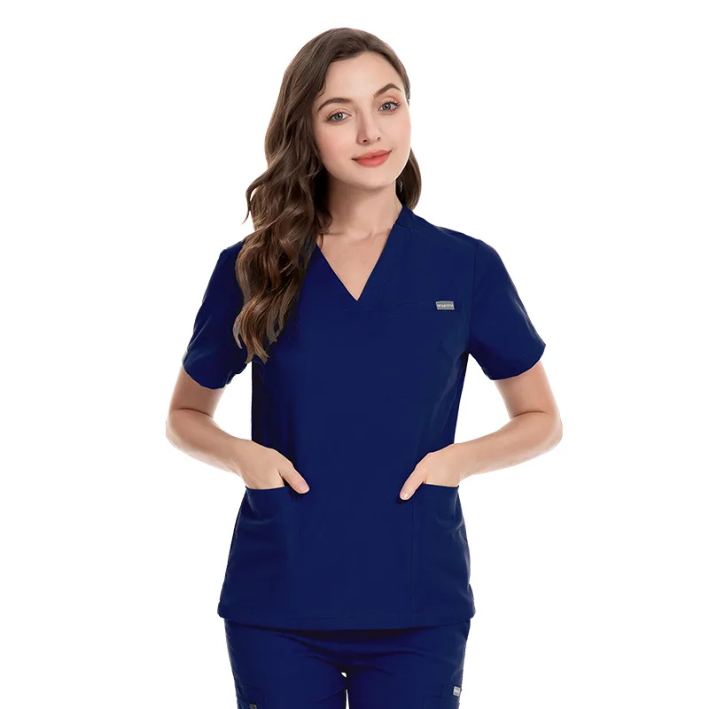 

Nurse Uniform Medical Shirts Women Short Sleeve Scrubs Tops Nursing Uniforms Doctor Blouse Workwear Accessories