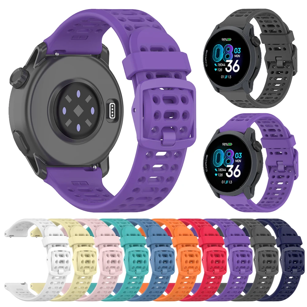 Sports Silicone Strap, Breathable Replacement Wrist Band, 20mm/22mm