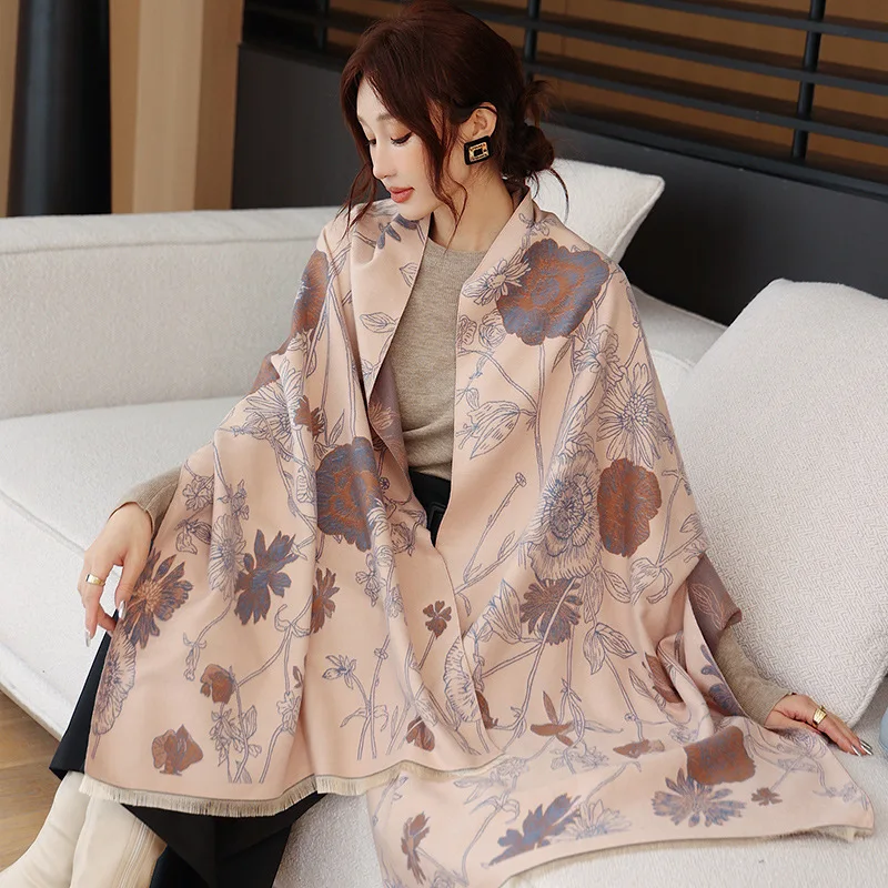 Women's Floral Print Scarf – Lightweight Viscose Wrap Shawl For All Seasons