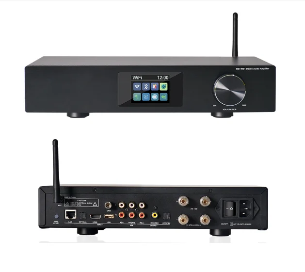 

Многофункциональный стерео усилитель звука CL-300W Pro Hi-Fi Wi-Fi I WiFi 2,4G & 5G /BT 5,0/RCA/PHONO/Optical/H-DMI (ARC)/USB-черный