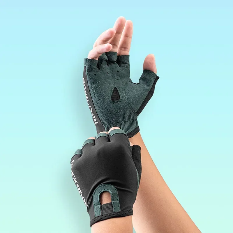 Sports Half Finger Gloves Road Bike MTB Gloves Microfiber Wear Resistant Gym Training Fingerless Glove Half Finger Bicycle Cycling Equipment