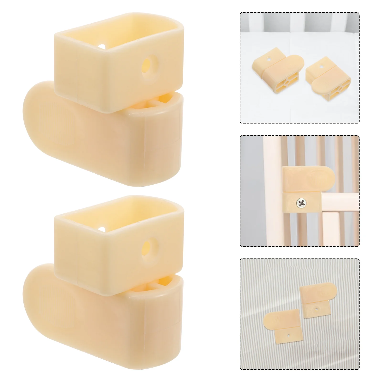 1 Set Of Baby Gate Replacement Parts Plastic Latches Baby Cot Guard Bar Buckles Playpen Fixator Gate Mounting Safety F
