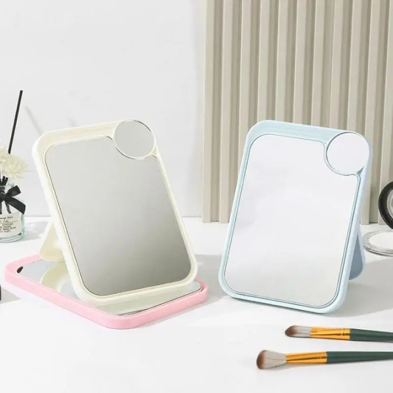 돋보기가있는 사각형 드레싱 거울 고화질 접이식 데스크탑 메이크업 거울 여러 ..