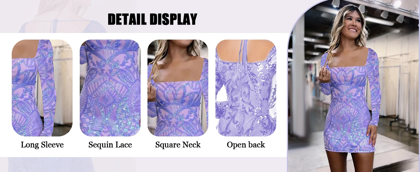 Vestidos cortos de fiesta con encaje y lentejuelas para adolescentes