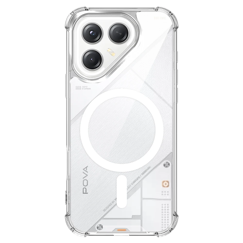 Magnetic Transparent Shockproof Phone Case with Airbag Protection