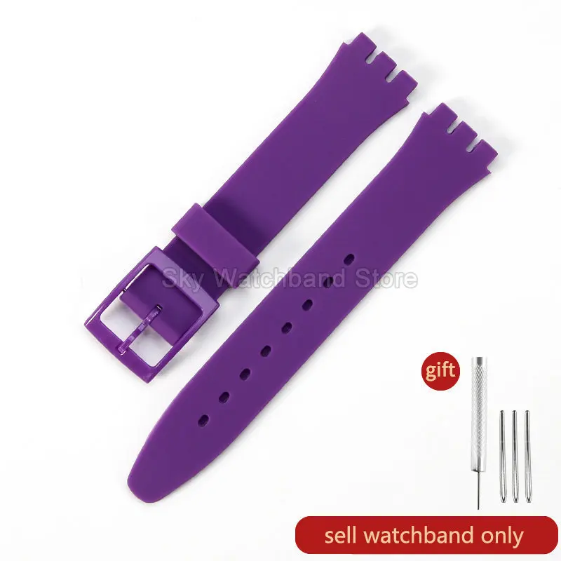 Silicone Watchband - Stain-Resistant Strap in Black, Blue, Purple, Yellow, Red with Special Interface