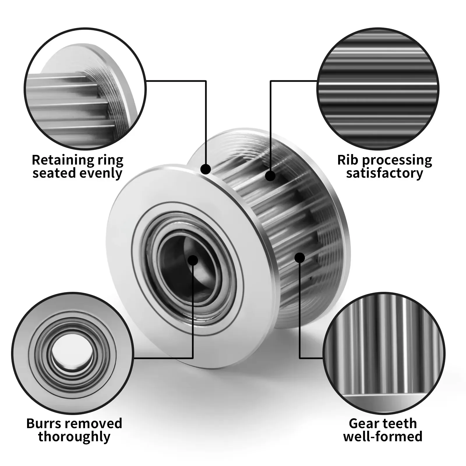 Enhanced Idler Pulley for 6mm Wide Timing Belt, 5mm ID, 16mm OD, 10mm Height