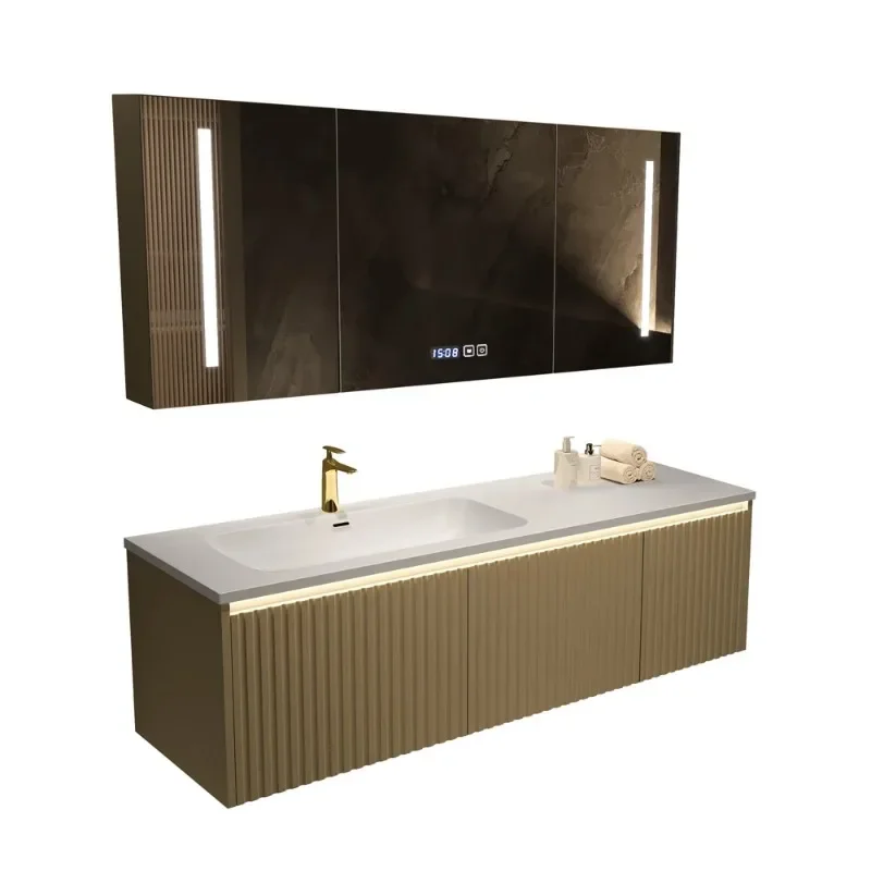 Minimalist Modern Bathroom Cabinet Combination Bathroom Intelligent Beauty Integrated Basin 90 Cm Muebles Para El Hogar