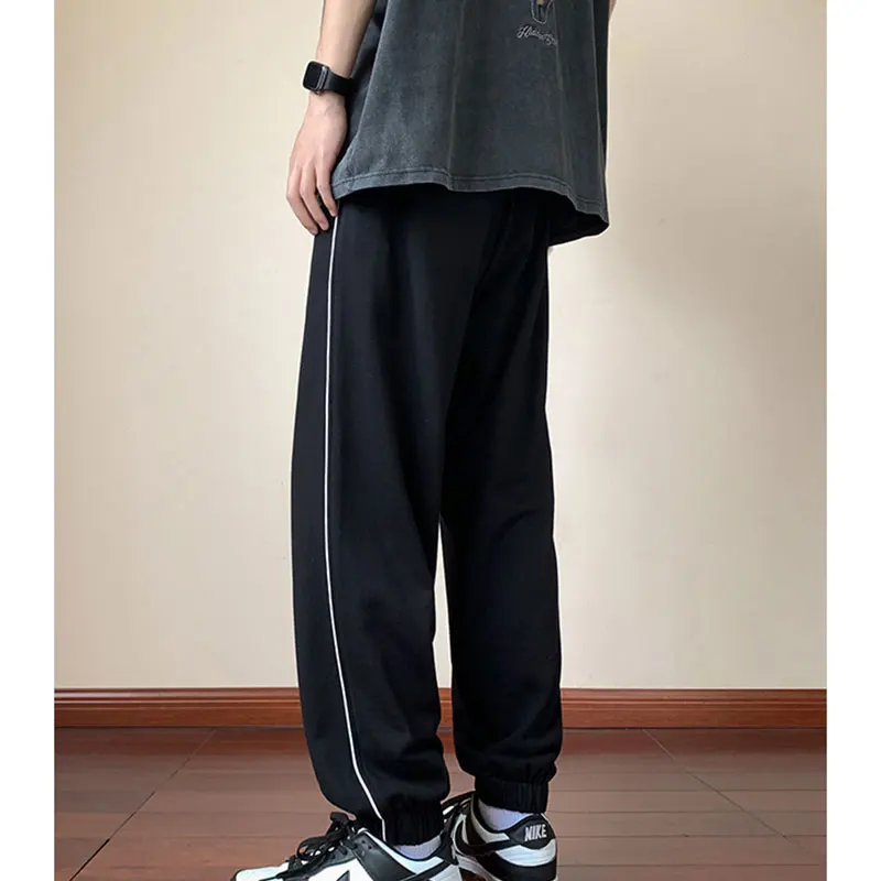 2024 Spring Autumn Elegant Fashion Harajuku Slim Fit Ropa Hombre Loose All Match Sport Casual Pants Straight Cylinder Sweatpants