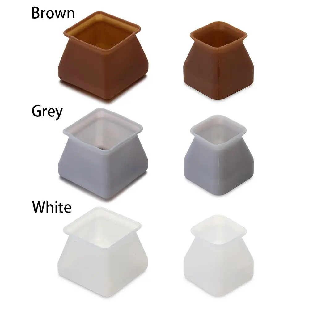 Floor Protectors Feet Pads Brown Color White Grey Chair Leg Caps Table Cover Silicone Square