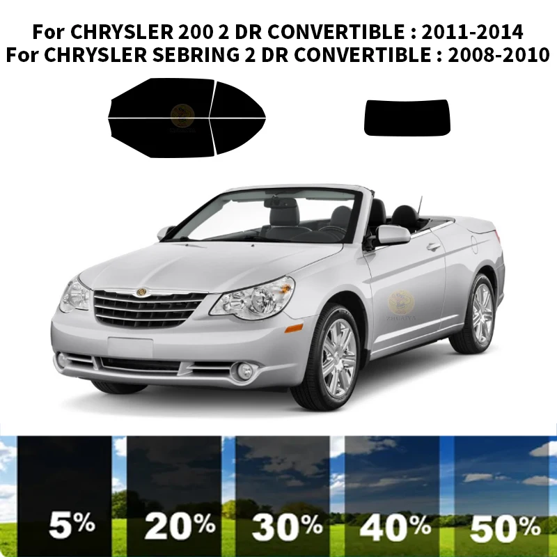 

Precut nanoceramics car UV Window Tint Kit Automotive Window Film For CHRYSLER SEBRING 2 DR CONVERTIBLE 2008-2010