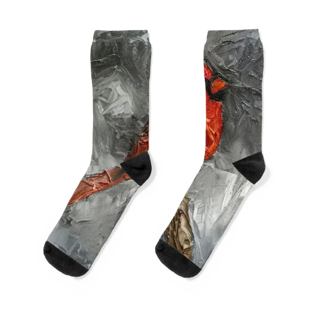 

Cardinal Oil Painting Socks Soccer with print designer brand Woman Socks Men's