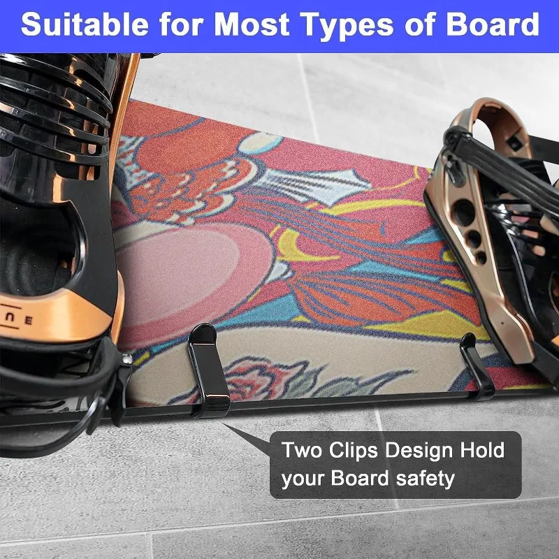 Ski Board Hook Wall Horizontal Bracket Fixed Surfboard Paddle Board Storage Metal  Material  Convenient  and  Practical