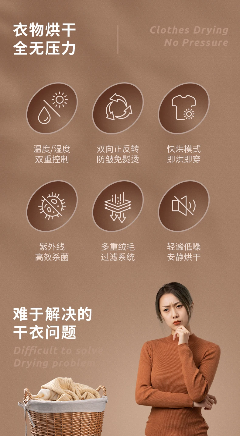 Description Picture 3 of item220v Machines Dry Home Mini Automatic Tumble Dryer Indoor Clothes Electric Laundry Machine Drying Small Domestic Dryers Drier