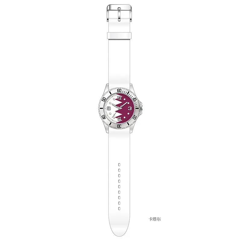 thumbnail image 1 of Reloj de fútbol de bandera, relojes de pulsera deportivos, reloj portátil suave para exteriores, recuerdos para fanáticos del fútbol, regalo para porristas, 1 of 5