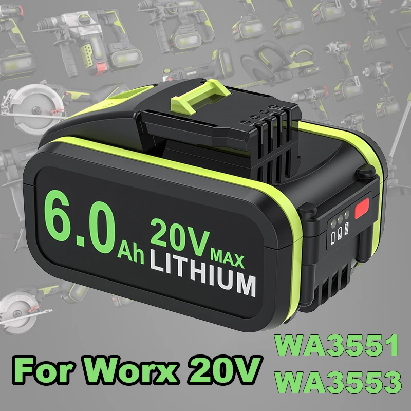 WA3553/WA3551 для Worx 20 в сменный литий-ионный беспроводной Электроинструмент WA3572 WX390 WX176 WX178 WU268 для серии POWERSHARE