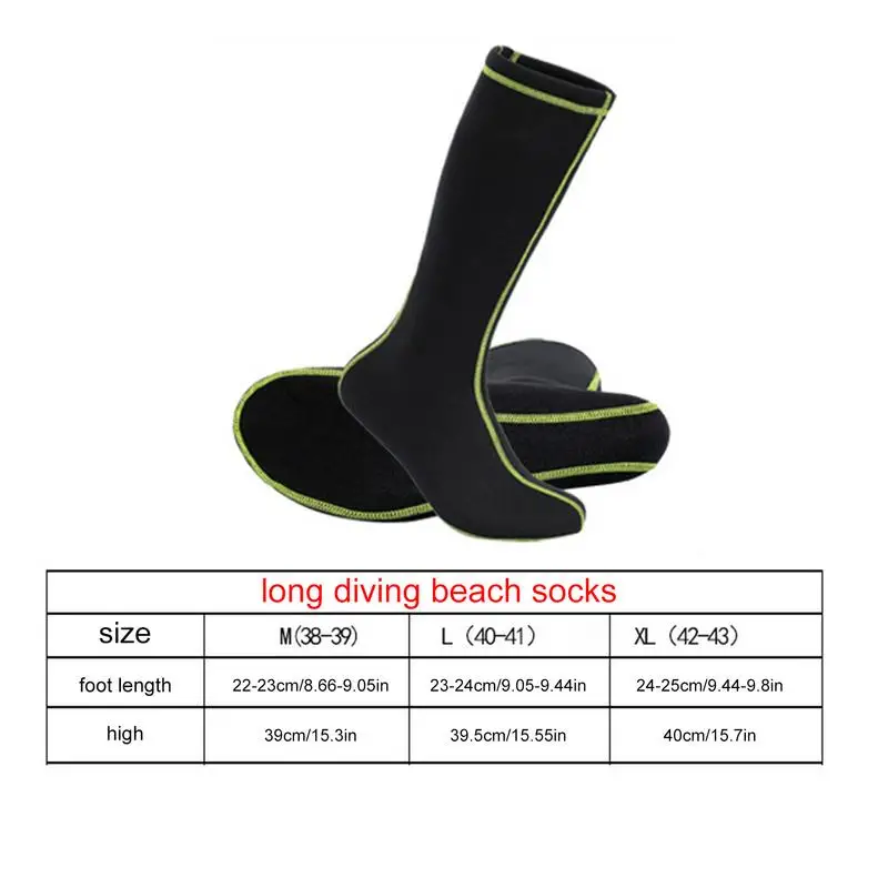 Swim Fin Socks Non-Slip Neoprene Sand Proof Beach Volleyball Elastic Diving Socks Long Swimming Socks For Outdoor Water Sports