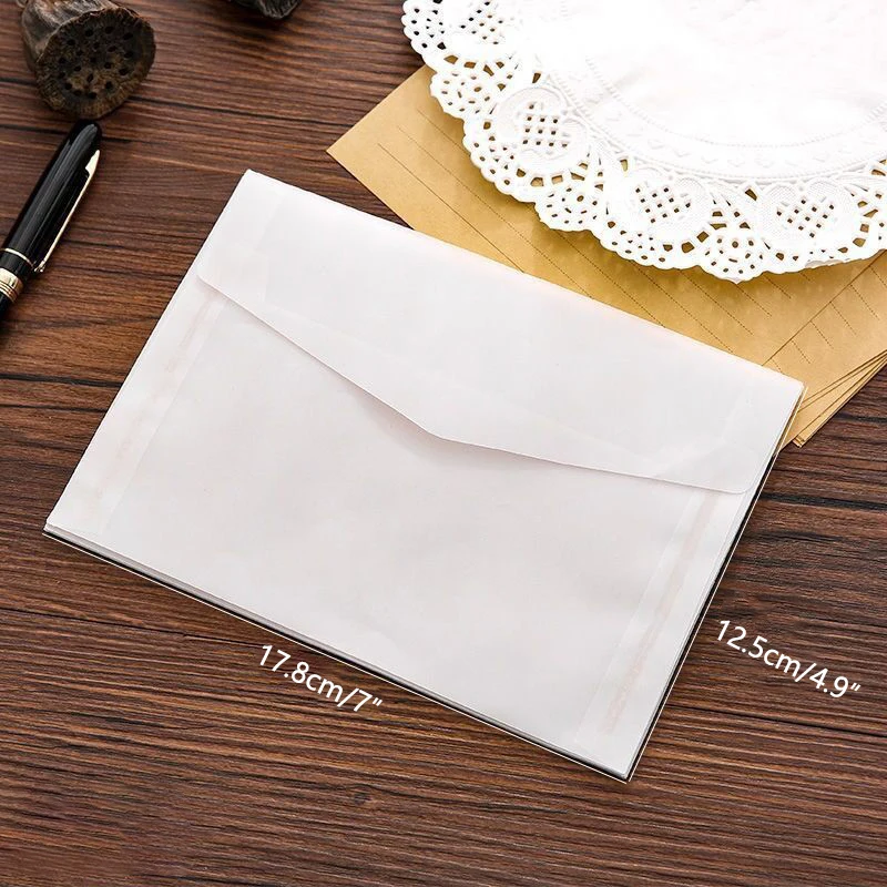 30/50/100PCS 4.9×7 in Semi-transparent Sulfuric Acid Paper Envelopes For Postcard Card Storage Bag Wedding Invitation Gift