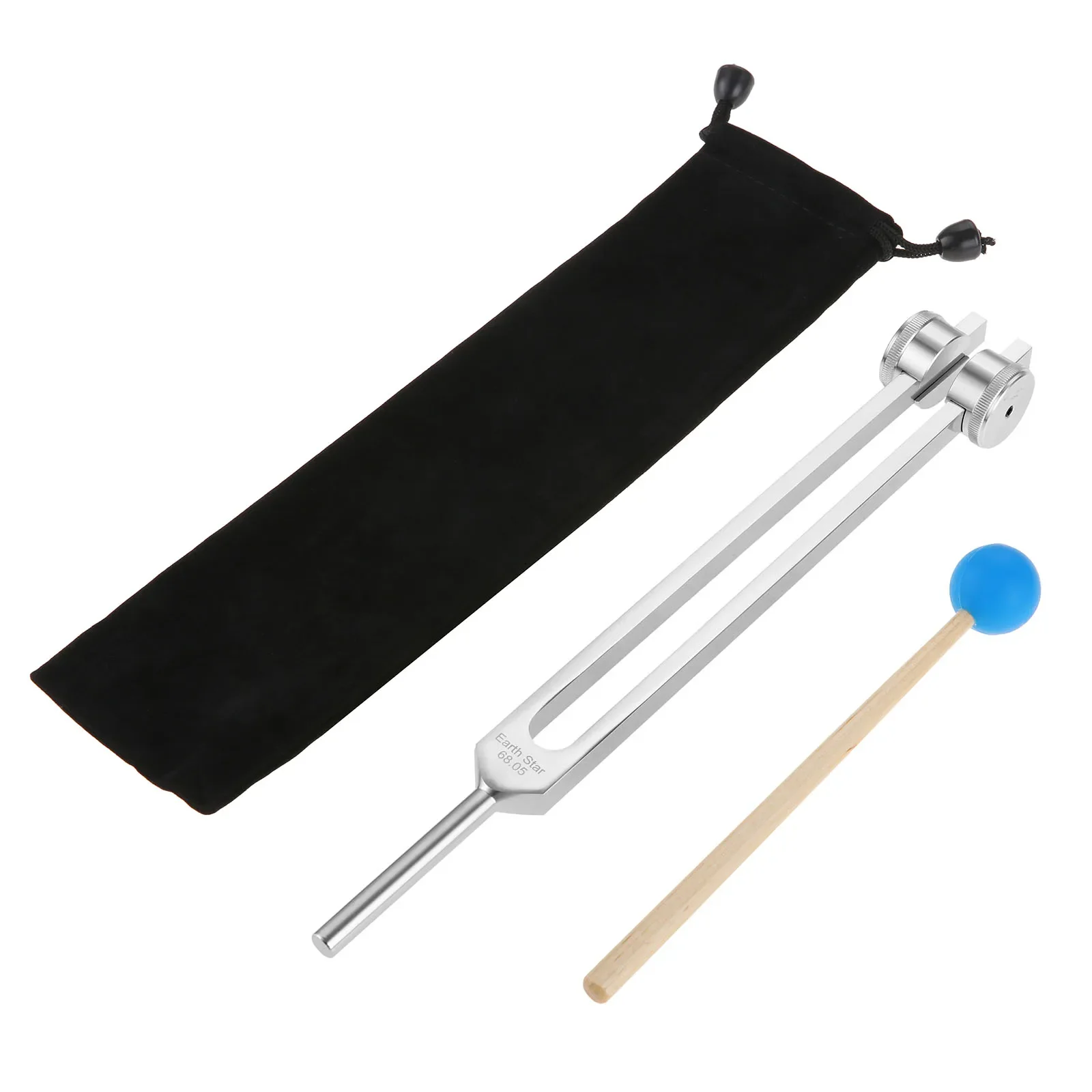 Aluminum Alloy 68.05Hz Tuning Fork with Silicone Hammer Bag for Solfeggio DNA Repair Healing Musical Instrument Sound Therapy musical percussion instrument