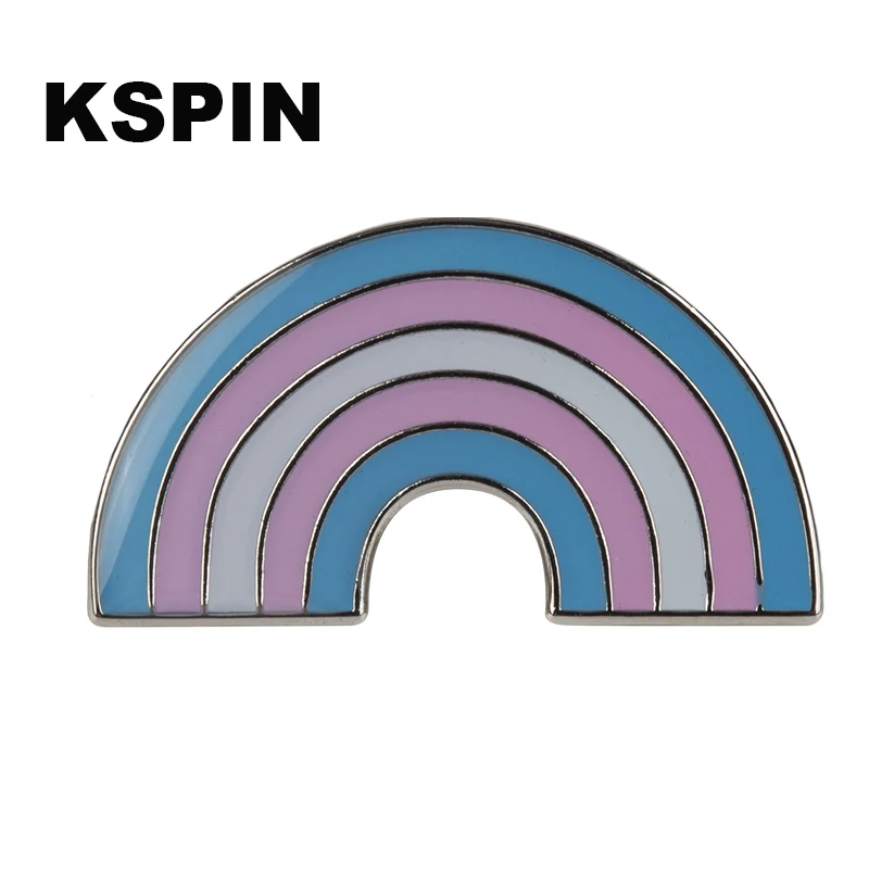 Metal Pin Transgender Flag Gay Pride Badge Set Square Buttons For Clothes 1pcs