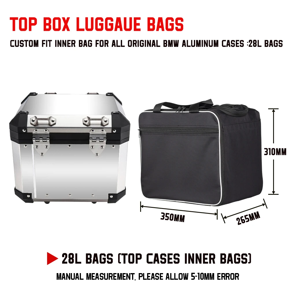 For BMW R1200GS Adv Black Inner Bags Motor Saddle Bag Adventure WATER-COOLED R1250GS R 1250 GS Adventure Motorcycle Luggage Bags