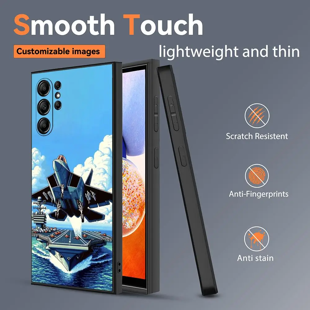 Sleek Military Fighter Jet Design Phone Case with Skin-Friendly TPU Soft Shell