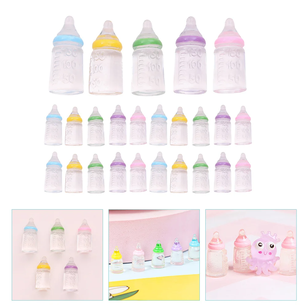 

30pcs Miniature Baby Bottle Ornaments Baby Shower Favors Mini Plastic Baby Bottle