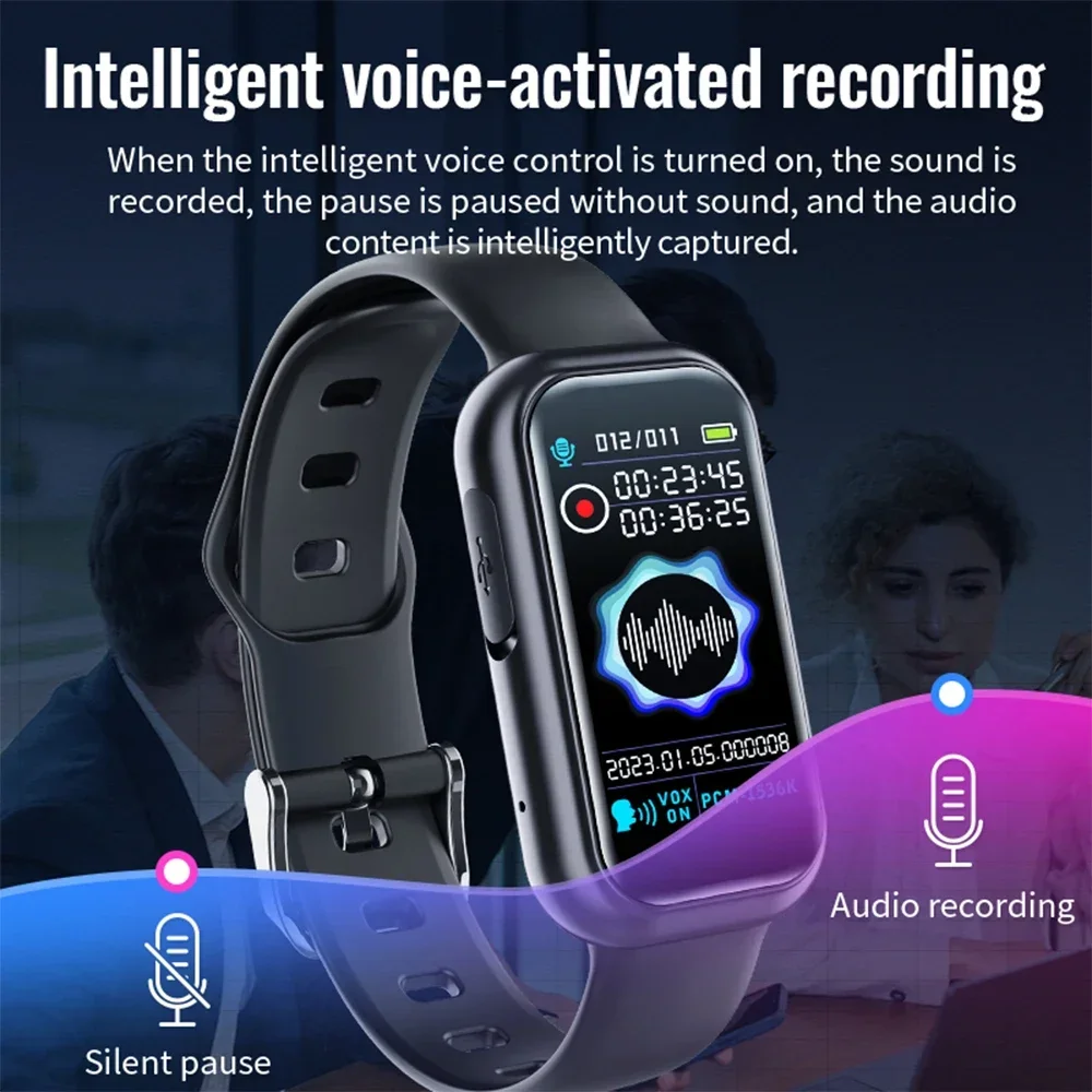 Voice Recorder Digital 8/16/32/64G Wrist Watch Dictaphone Voice Activated Noise Reduction Recording MP3 for Business