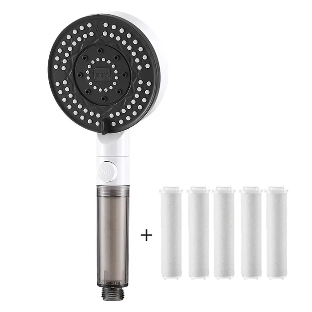 Pommeau de douche avec tuyau 1.5M, Douchette Douche Salle de Bain à Effet Pluie avec 5 Types de Jets, Pommeau Douche Anti Calcaire Haute (argent) | Leroy Merlin