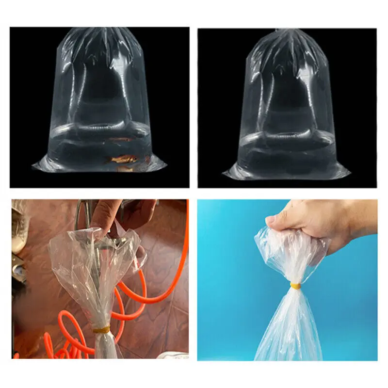 Aquarium Breathing Bags Breather Bags Transport LongLife Fish Shrimp Leak Proof Plastic for Live Fish Durable 50PCS aquarium breathing bags