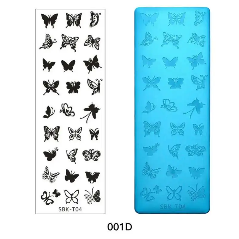 Nail Art Templates Stamping Plate Design Flower Butterfly Nail Stamp Templates Leaf Floral Printing Stencil Plates Image manicur 2