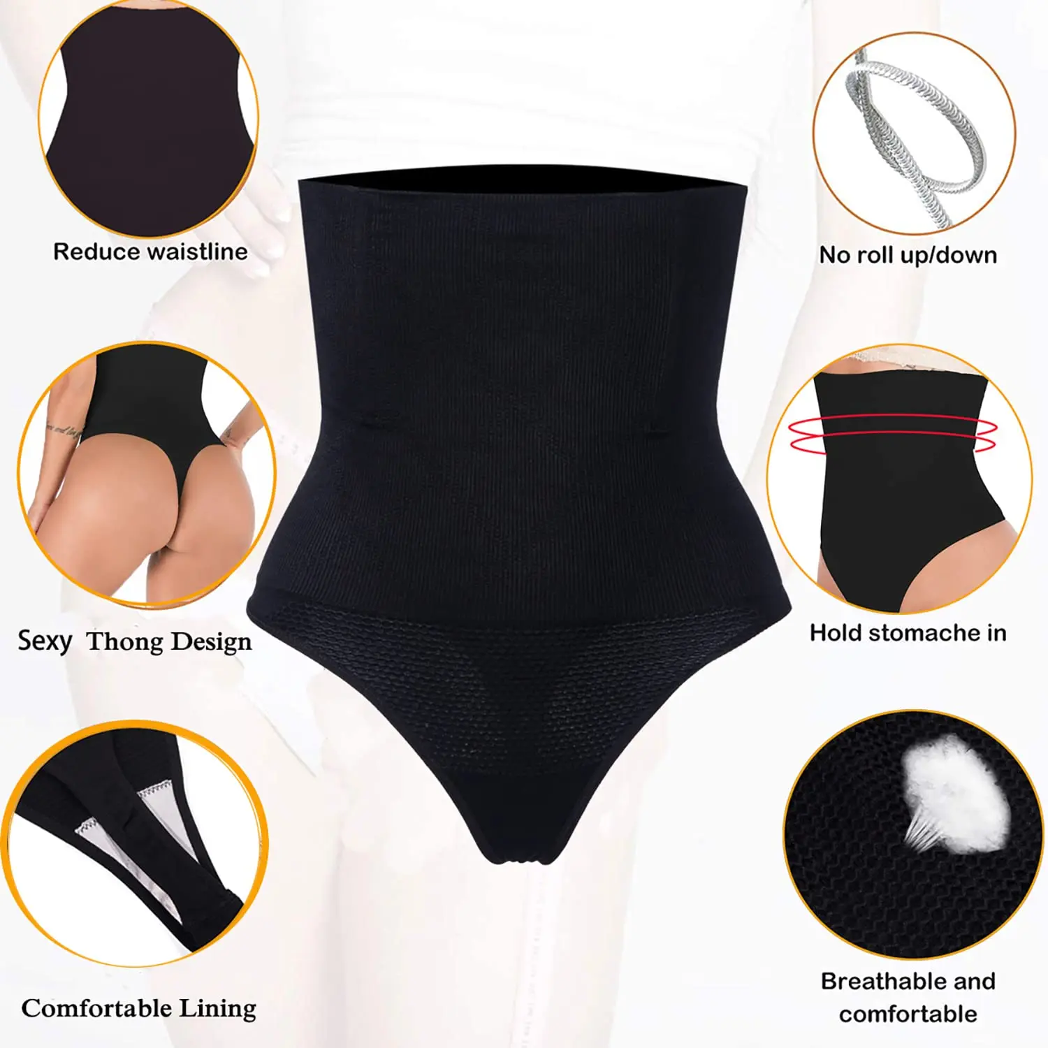 Description Picture 4 of itemHot Women High Waist Shaping Boyshort Panties Tummy Control Butt Lifting Thigh Slim Shorts Underwear Shapewear Thong Body Shaper