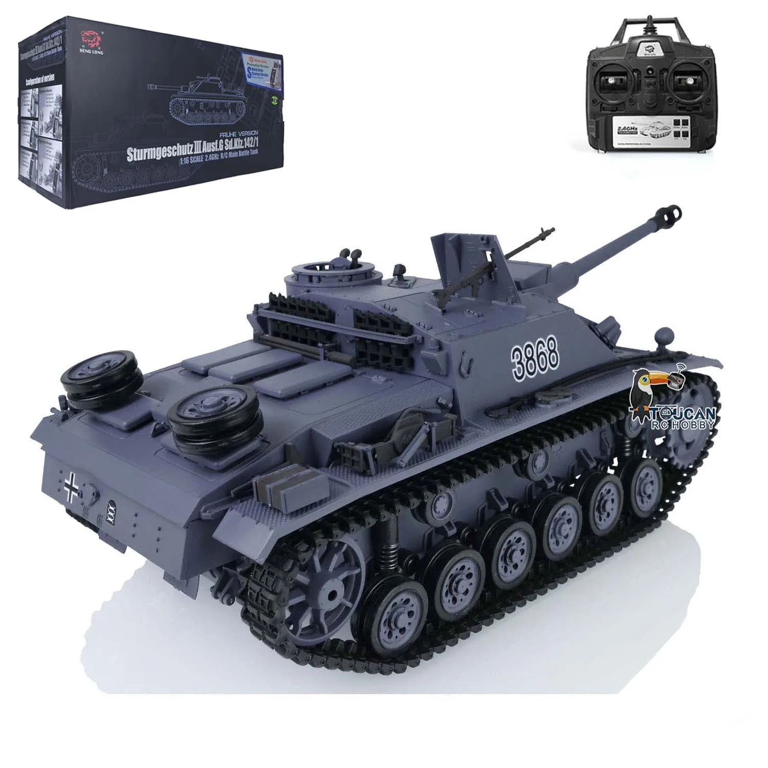2.4G HENG LONG 1/16 Scale 7.0 Plastic Ver Jadpanther  RTR RC Tank Model 3869 3868 Toucan RC Hobby Army Vehicle for Boys TH17437 6