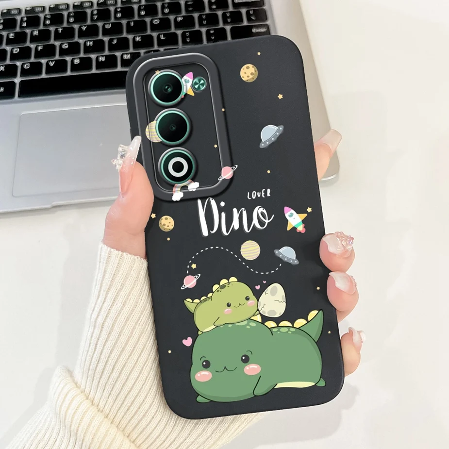 Cute Cat Dinosaur Cartoon Soft Silicone Matte Phone Case