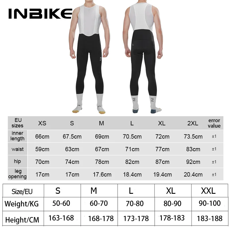 INBIKE Men's Cycling Bib Tights Padded Riding Bike Bib Toursers Pants Pocket Man MTB Biking Bicycle Long Leggings Clothing women cycling pants
