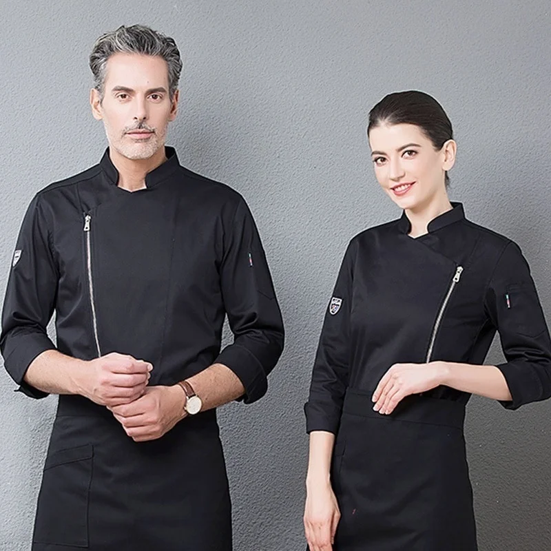 Chef Jacket Men Women Cook Coat Restaurant Uniform