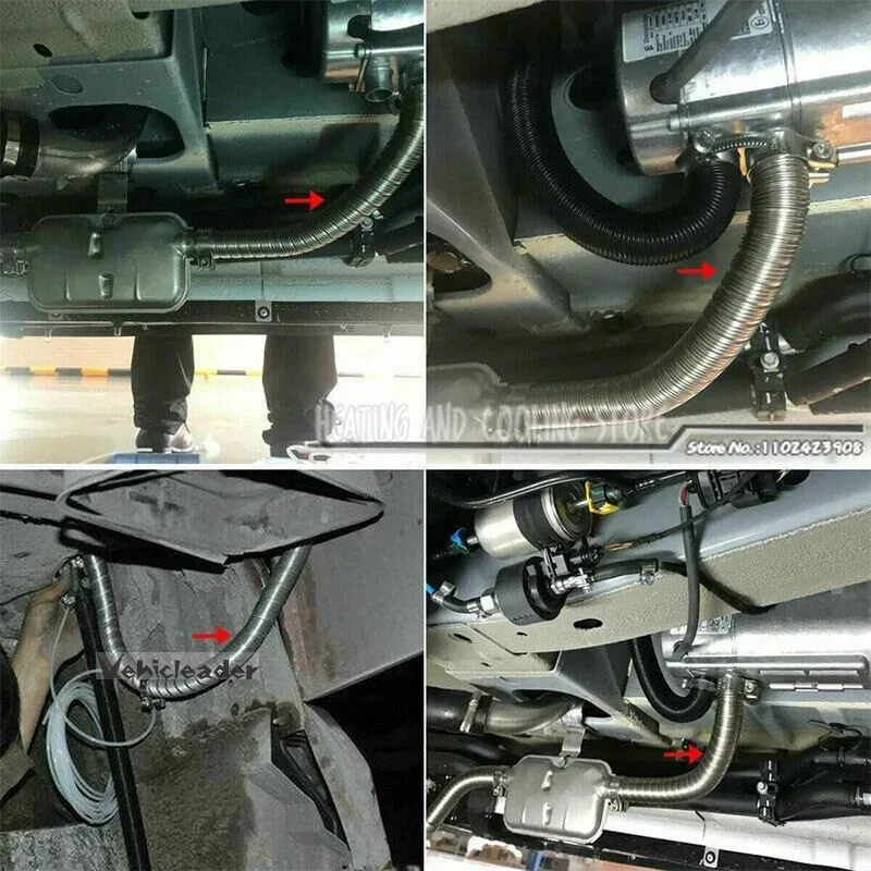 Diesel Heater Exhaust Pipe 60-300cm 22mm Double Layer Stainless Steel Tube Gas Vent Hose For Car Caravan Camper