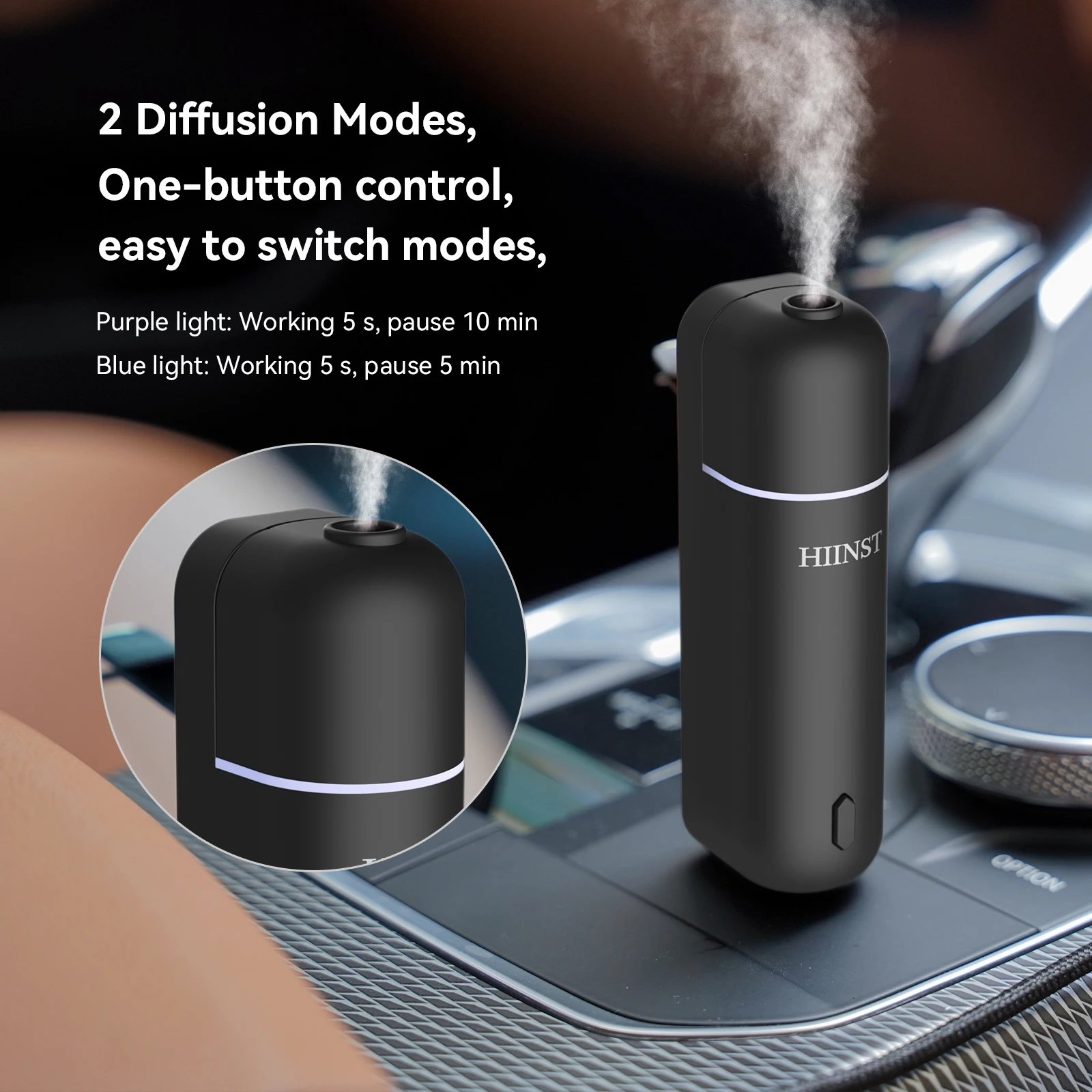 HIINST Mini USB Rechargeable Car Aroma Diffuser Scent Machine