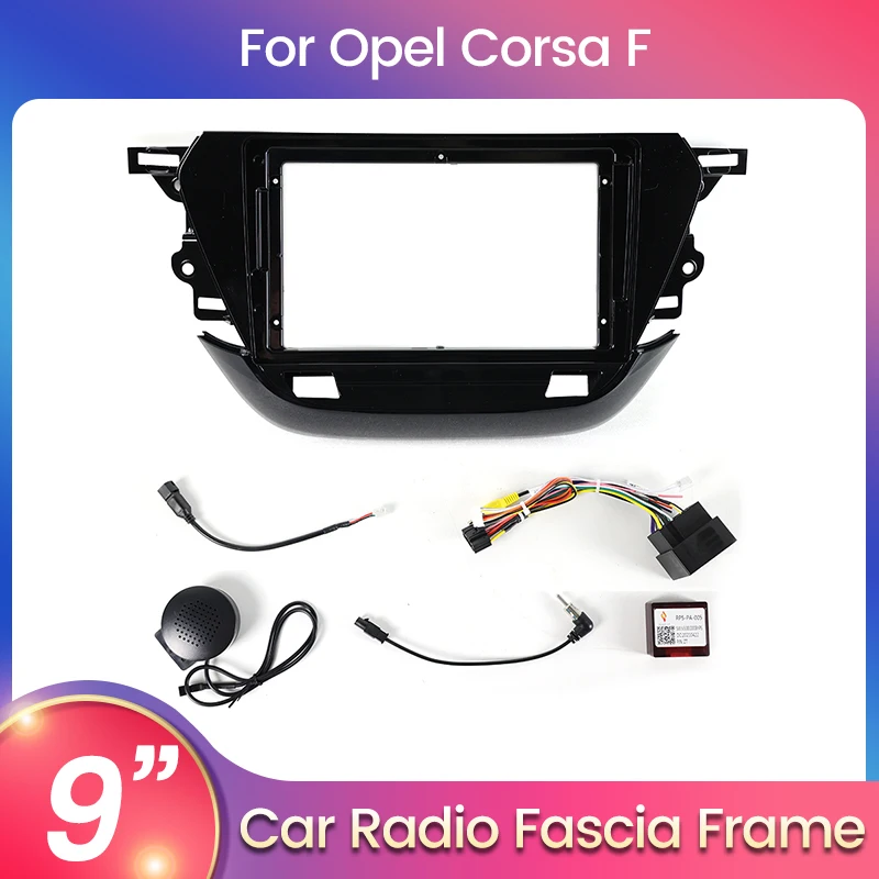 

TomoStrong 9-Inch Car Radio Faceplate For Opel Corsa F Frame Power Cord CANBUS