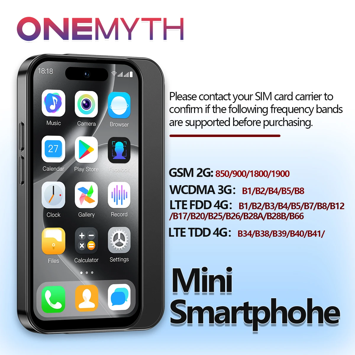 New ONEMYTH M17 Pro Mini Smartphone 4G Dual SIM 4.0-inch HD