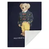Digital Print P-Polos Bear Sofa Blankets for Winter Warm Knee Fleece Custom Bed Fluffy Soft Blanket King Size Microfiber Bedding 4