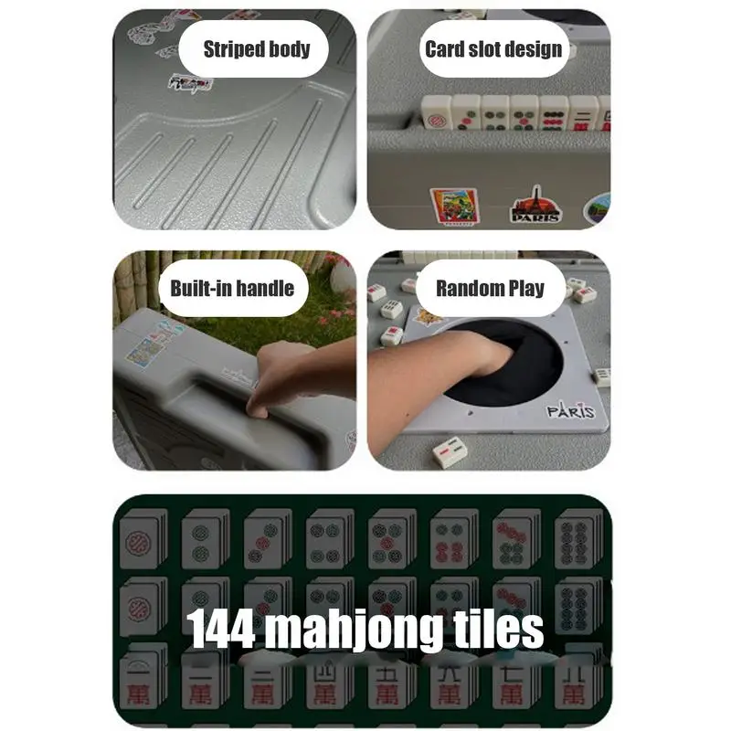 Travel Mahjong Set Small Chinese Mahjong Table Game Portable Travel Leisure Table Game for Family Friends Boys Girls