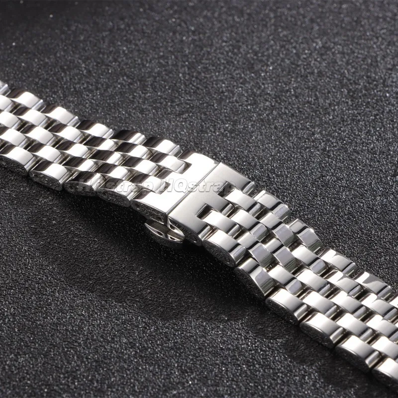 Premium Solid Stainless Steel Watch Band Replacement Strap with Adjustable Width and Versatile End Links